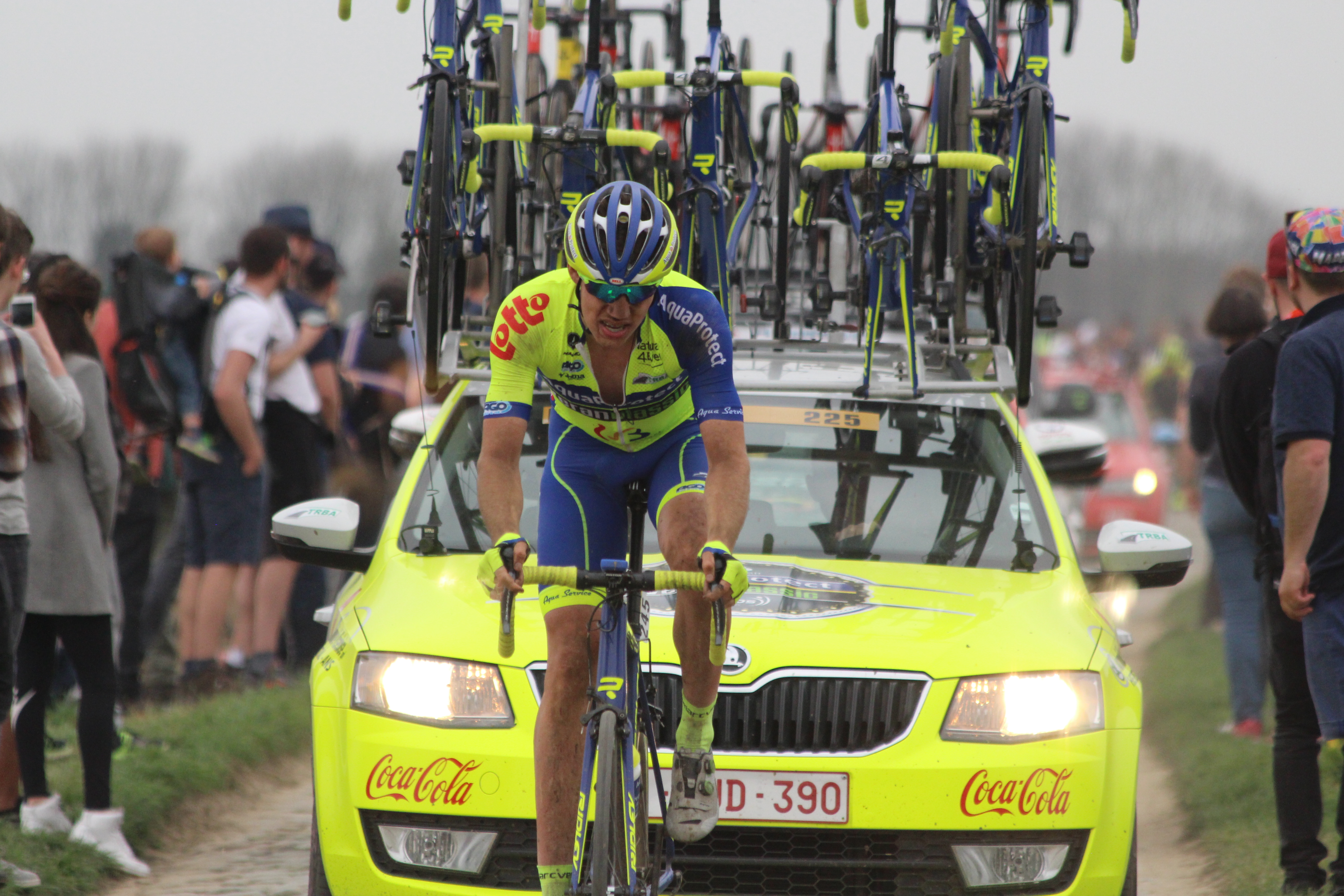 Cyclist in Paris-Roubaix