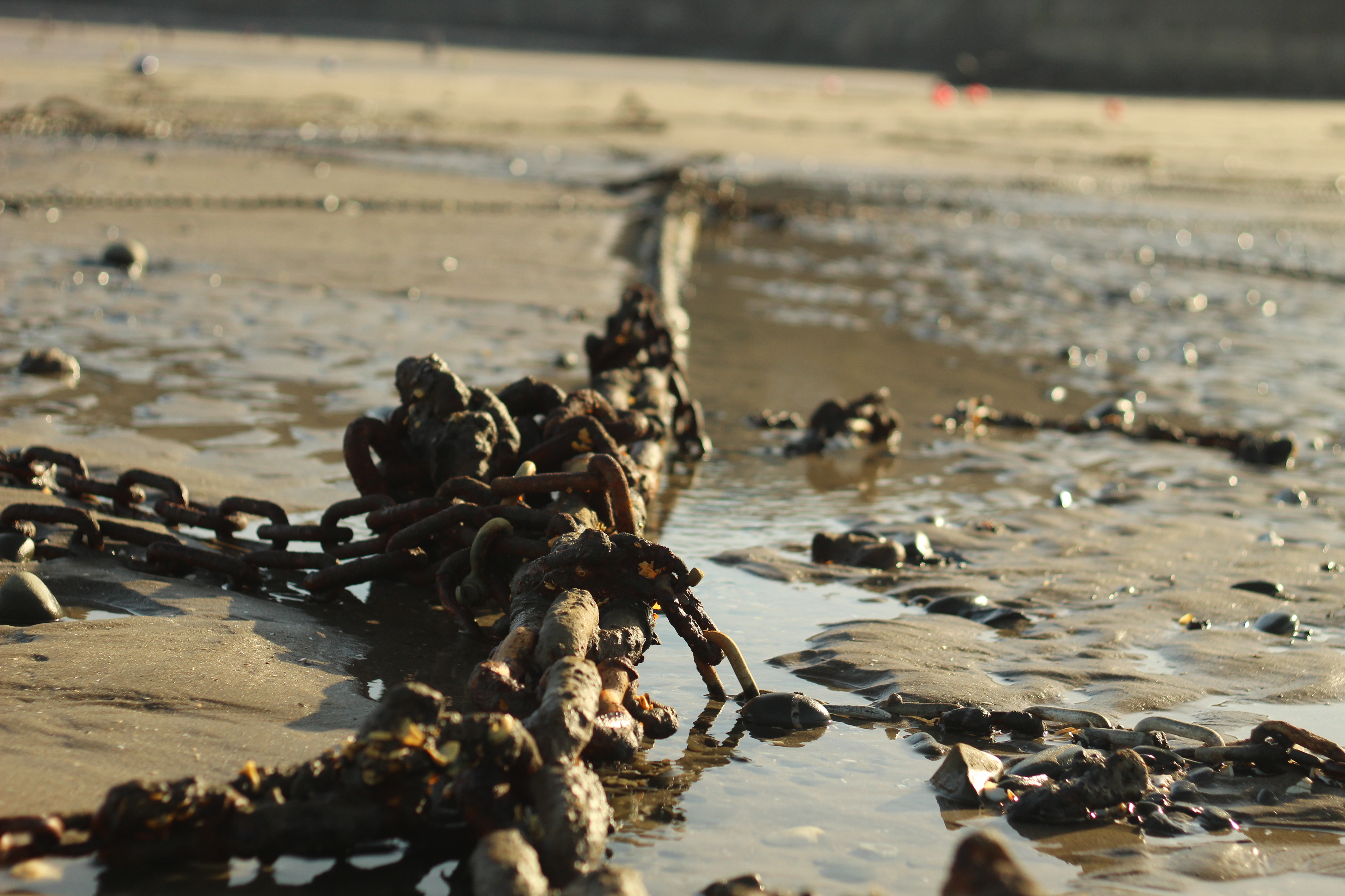 Chains on a beach